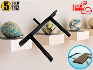 B&Z Invisible Hidden Floating Wall Shelf Brackets Extremely Heavy Duty Long Concealed Invisible Hidden