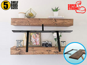 B&Z Invisible Hidden Floating Wall Shelf Brackets Extremely Heavy Duty Long Concealed Invisible Hidden