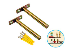 Load image into Gallery viewer, B&amp;Z - 2Pcs Heavy Duty Concealed Floating Hidden Invisible T-Type Shelf Wall Mounted Oak Mantel Timber Scaffold Board Flying Shelf Support Brackets - Available in 8 Sizes
