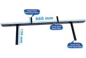 B&Z Invisible Hidden Floating Wall Shelf Brackets Extremely Heavy Duty Long Concealed Invisible Hidden