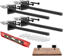 Load image into Gallery viewer, B&amp;Z Heavy Duty Long Concealed Invisible Hidden Floating Shelf Support Industrial Brackets Best for Drywall &amp; Brickwall Blind Scaffold Board Shelve - 3 Sizes &amp; 3 Packs
