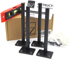 B&Z Heavy Duty Long Concealed Invisible Hidden Floating Shelf Support Industrial Brackets Best for Drywall & Brickwall Blind Scaffold Board Shelve - 3 Sizes & 3 Packs