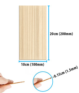 B&Z Paulownia Wood Sheets | Smooth, Easy to Cut, Nice Grain Pattern | Perfect for DIY, Pyrography, Painting, Laser Cutting, Modelling, Home Decor & Any Creative Projects
