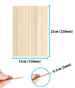 B&Z Paulownia Wood Sheets | Smooth, Easy to Cut, Nice Grain Pattern | Perfect for DIY, Pyrography, Painting, Laser Cutting, Modelling, Home Decor & Any Creative Projects