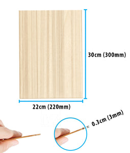 B&Z Paulownia Wood Sheets | Smooth, Easy to Cut, Nice Grain Pattern | Perfect for DIY, Pyrography, Painting, Laser Cutting, Modelling, Home Decor & Any Creative Projects