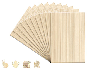 B&Z Paulownia Wood Sheets | Smooth, Easy to Cut, Nice Grain Pattern | Perfect for DIY, Pyrography, Painting, Laser Cutting, Modelling, Home Decor & Any Creative Projects