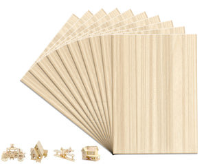 B&Z Paulownia Wood Sheets | Smooth, Easy to Cut, Nice Grain Pattern | Perfect for DIY, Pyrography, Painting, Laser Cutting, Modelling, Home Decor & Any Creative Projects