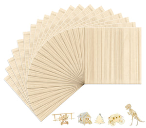 B&Z Paulownia Wood Sheets | Smooth, Easy to Cut, Nice Grain Pattern | Perfect for DIY, Pyrography, Painting, Laser Cutting, Modelling, Home Decor & Any Creative Projects