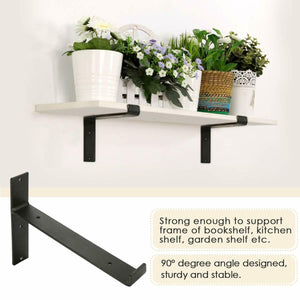 B&Z Industrial Rustic Angle Shelf Braces Brackets for Vintage Wooden Reclaimed Railway Sleeper Oak Shelves DIY Sturdy | Decorative | Easy to fit | 2 Shapes & 3 Sizes